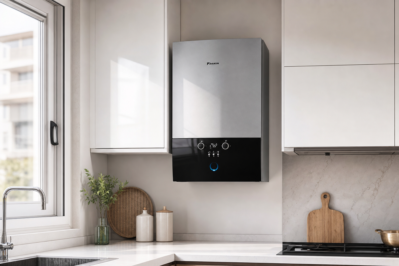 Daikin Yoğuşmalı Kombiler — Mutfak dolabınıza sığan güç